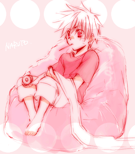 Pink Naruto in Pink Armchair